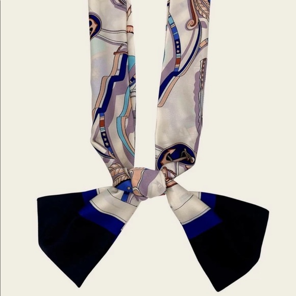 Nautical Theme Skinny Twilly Tie Scarf